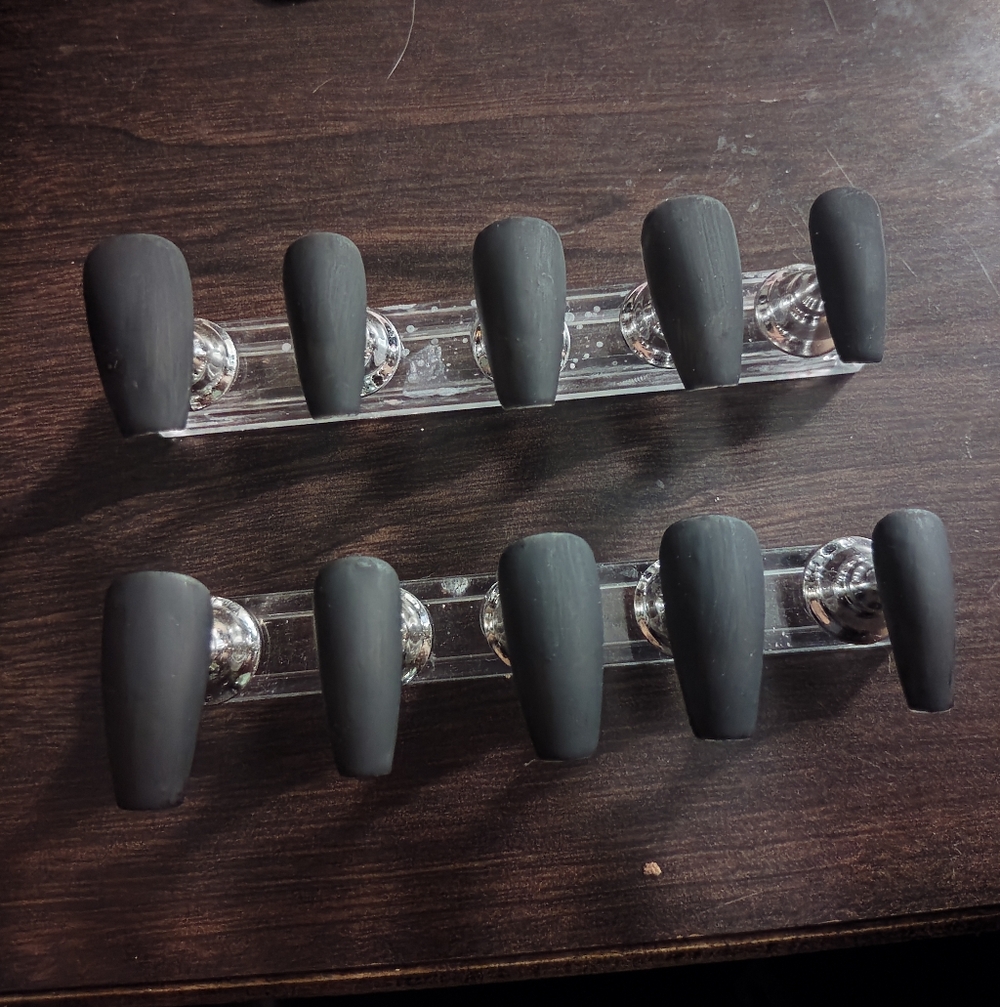 Handmade Matte Black Press Ons